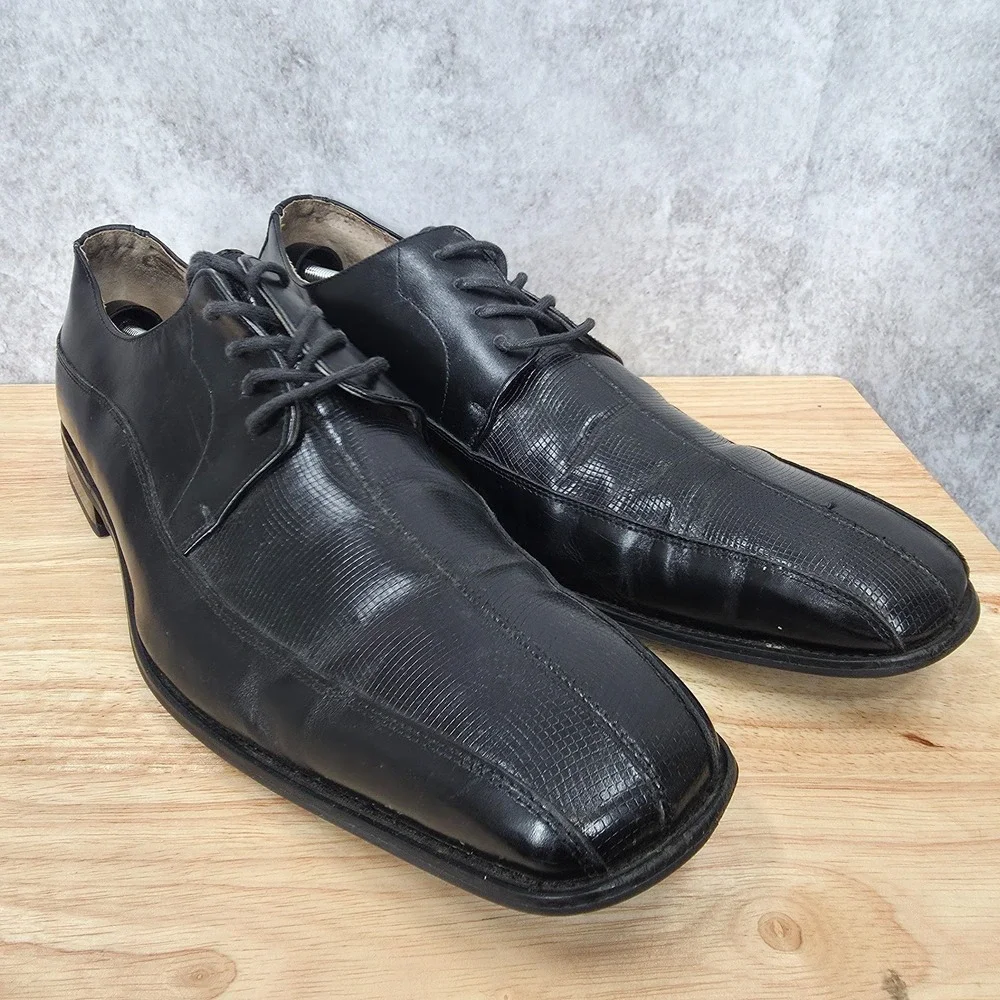 Stacy Adams Oxford Shoes Mens‎ 13 M Black Leather Dress Derby Shoes 24653-001